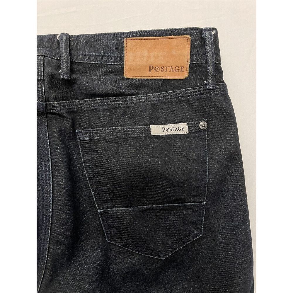POST'AGE 32 x 26 CROPPED Low Rise Slim Straight USA MADE Resin Rinse Denim Jeans